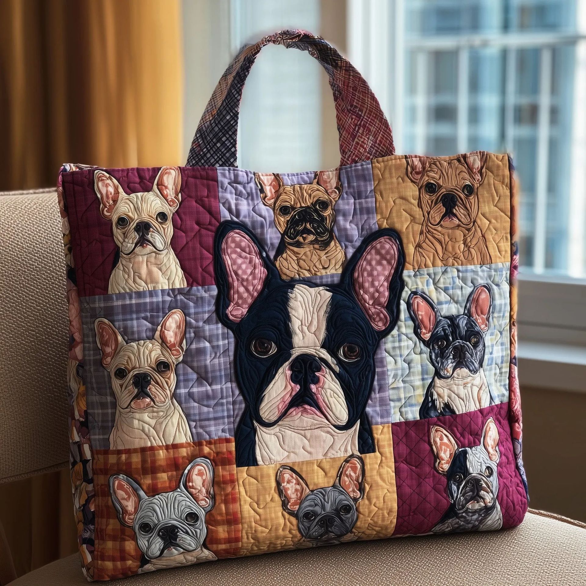 300g Canvas Dog-Printed Tote And Shoulder Bag