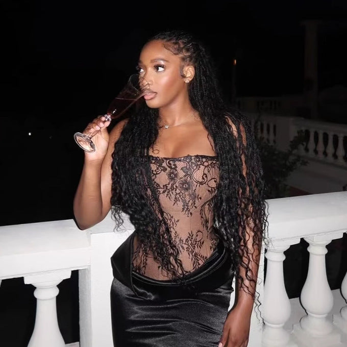 European And American Sexy Hot Girl Tube Top Tight Bandage Hip Skirt French Style