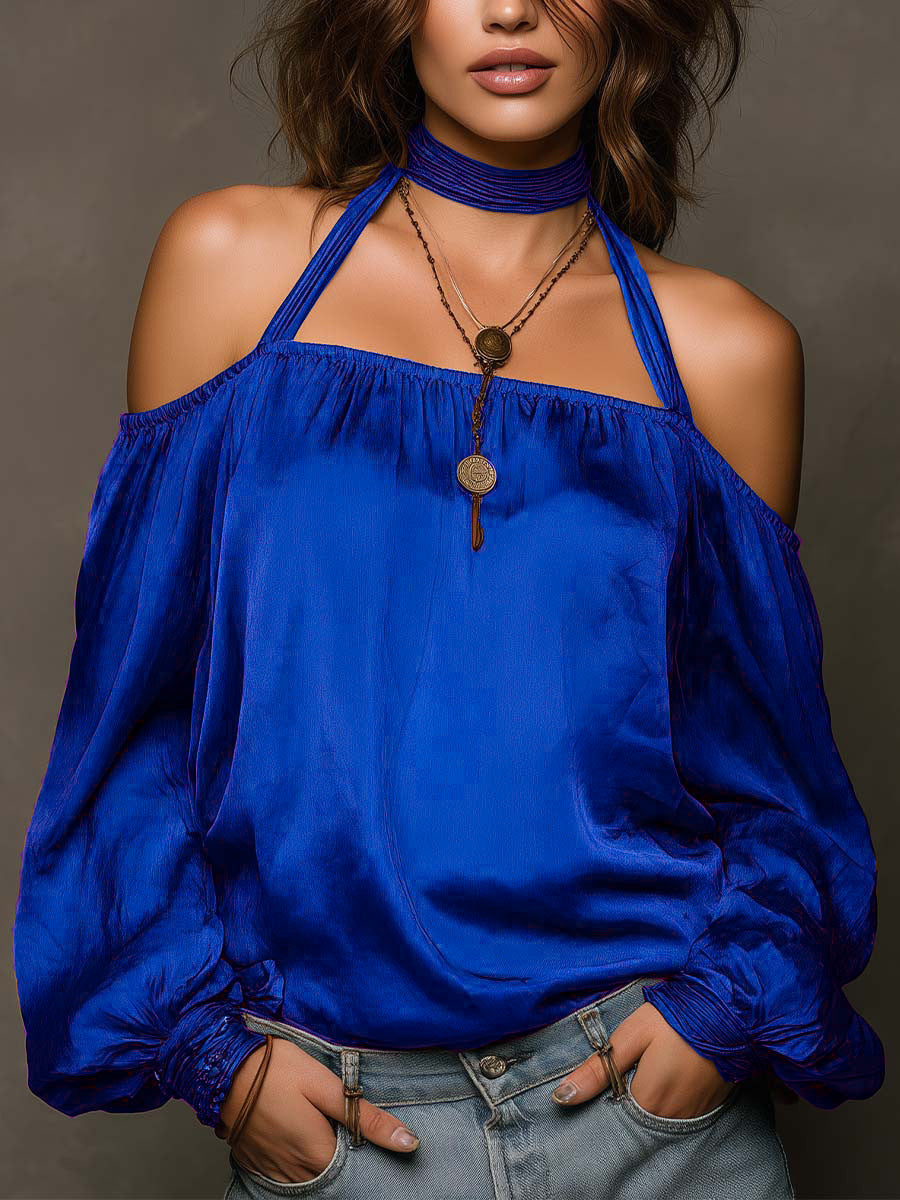 Stylish Casual Off-shoulder Satin Top
