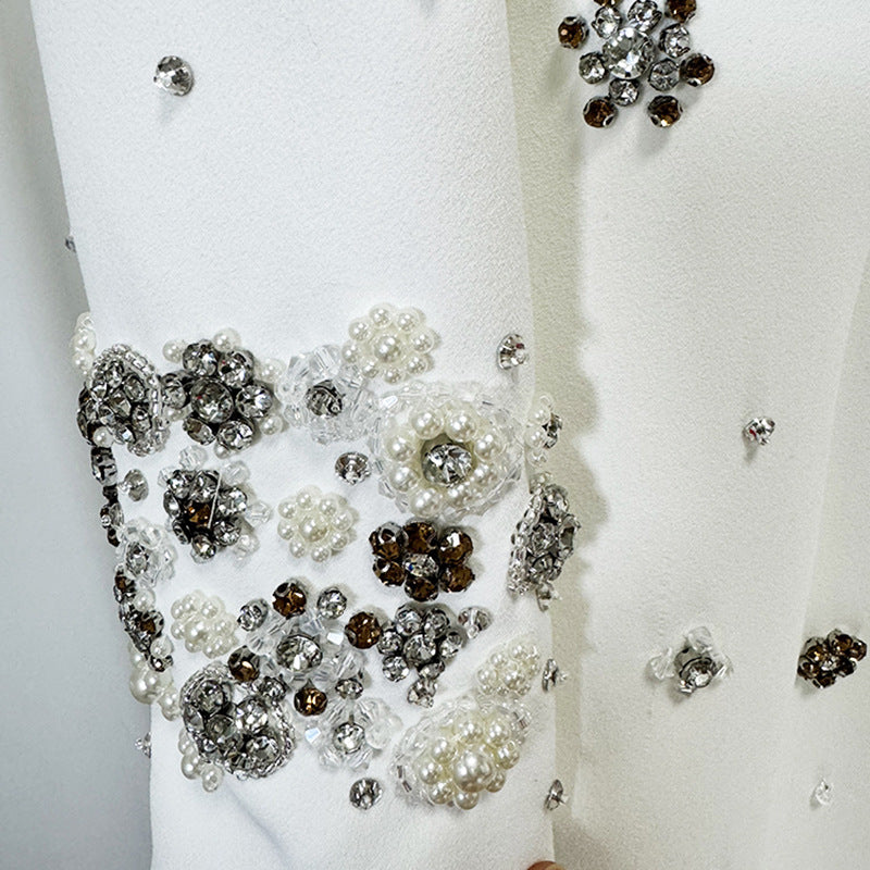 Heavy-duty Beaded And Diamond-embellished Slim-fit Maxi Dress