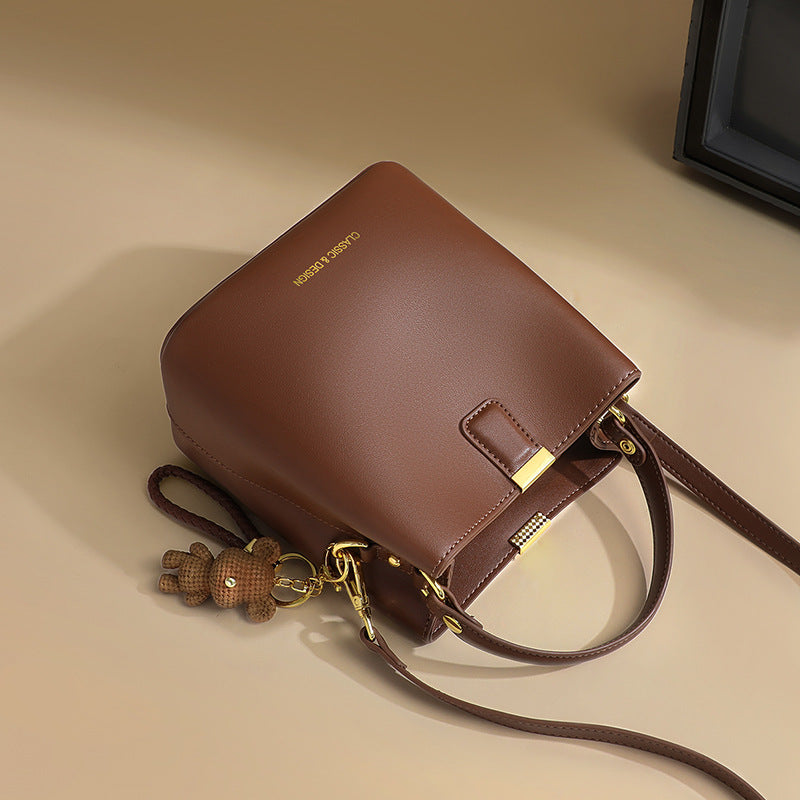 New Leather Crossbody Bucket Bag