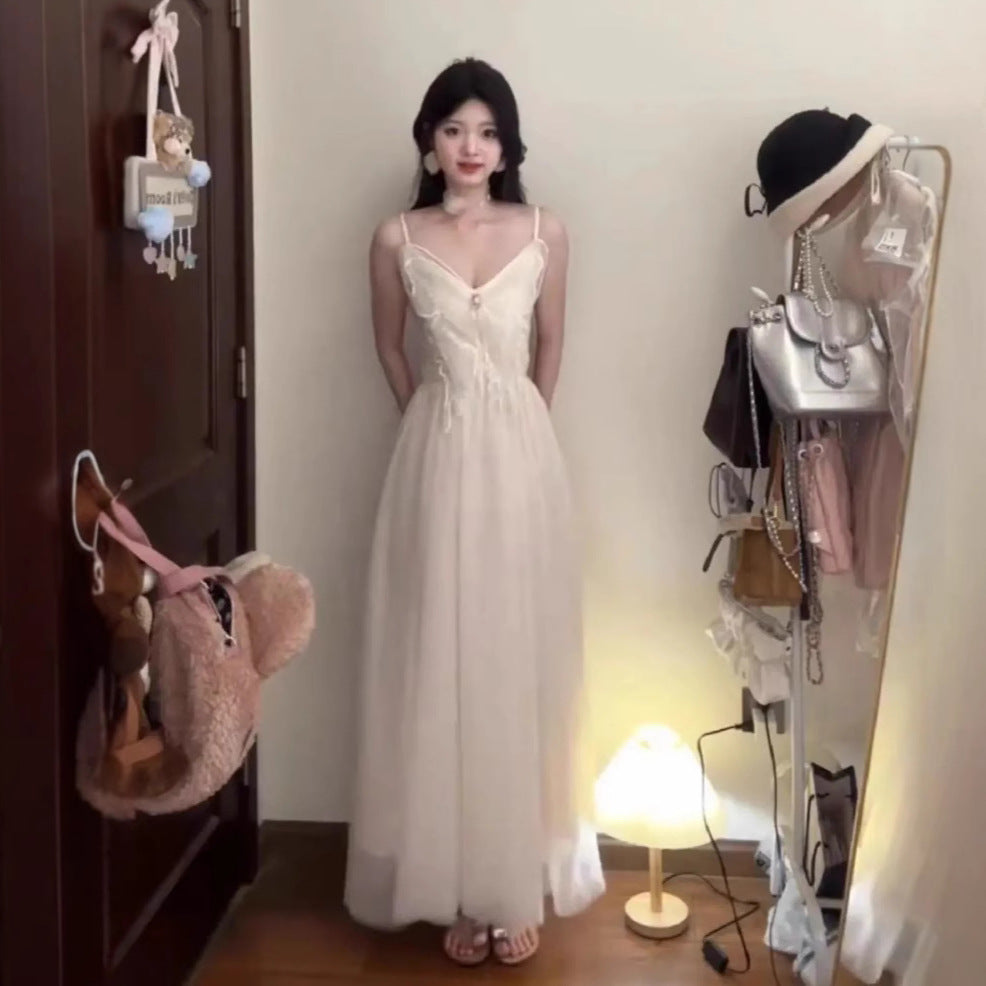 Mesh Vacation Style Mori Dress Women