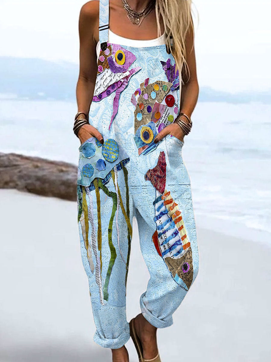 Fashion Women's Summer 3D Printing Casual Suspenders