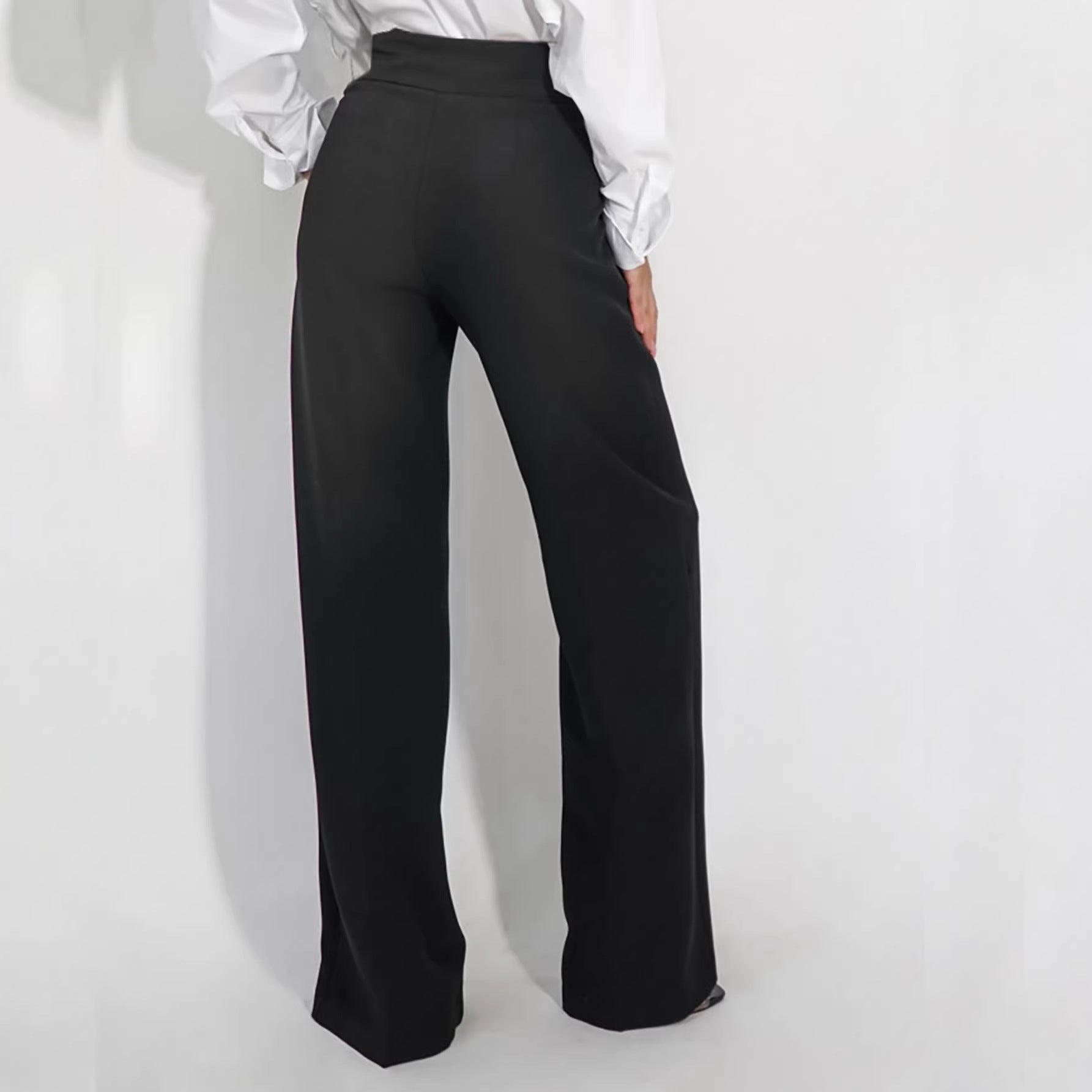 Womens Straight-Leg Casual Draping Slimming Trousers For Commuting