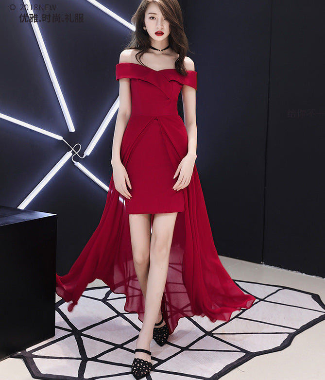 Slim Fit Temperament Sheath Chiffon Split Dress Women