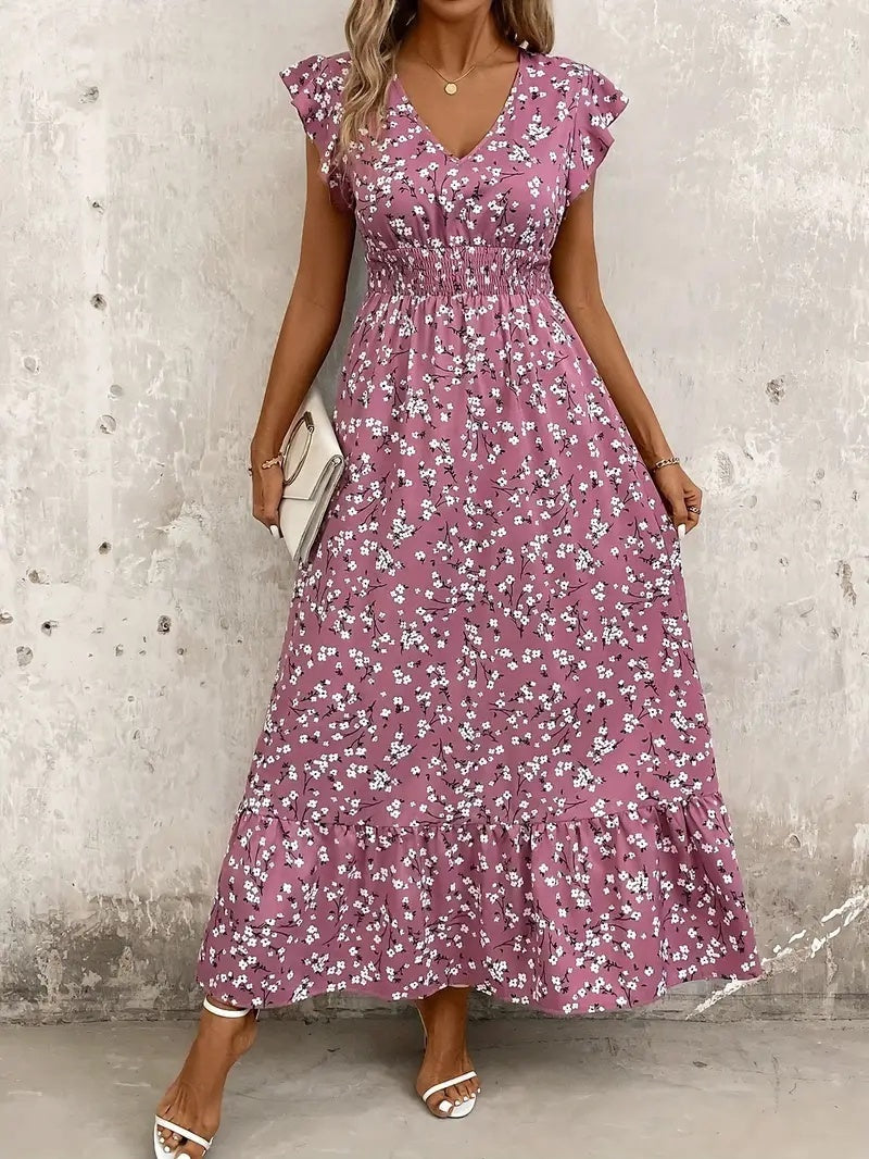 Fashionable Women's Dress With Random Printing