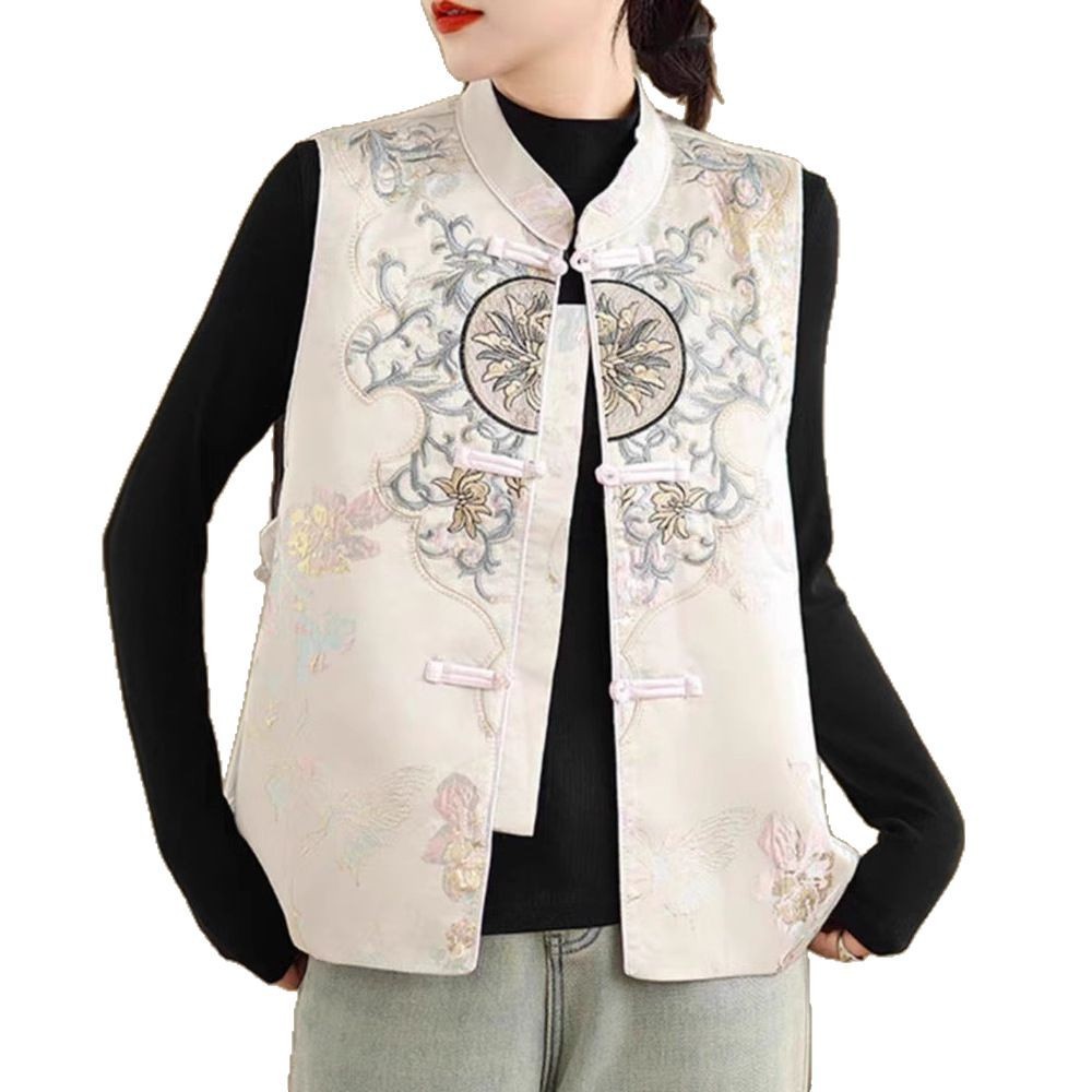 New Chinese Jacquard Embroidery Vest Coat