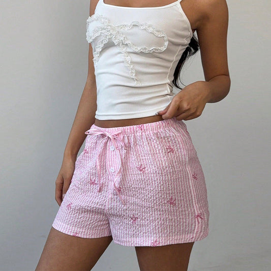 Vacation Beach Polyester Women's Wide Leg Shorts