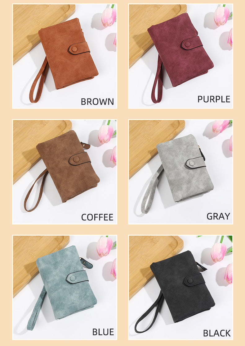 Short Korean Version PU Soft Leather Off Multi-slot Wallet And Coin Purse