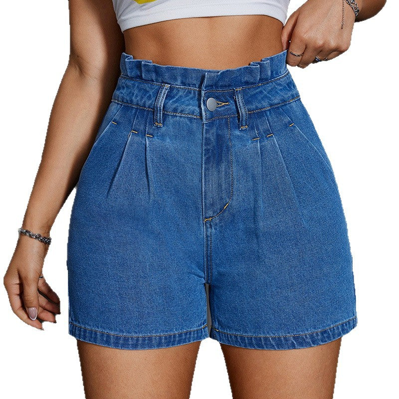 Retro Versatile Denim Shorts In European And American Style