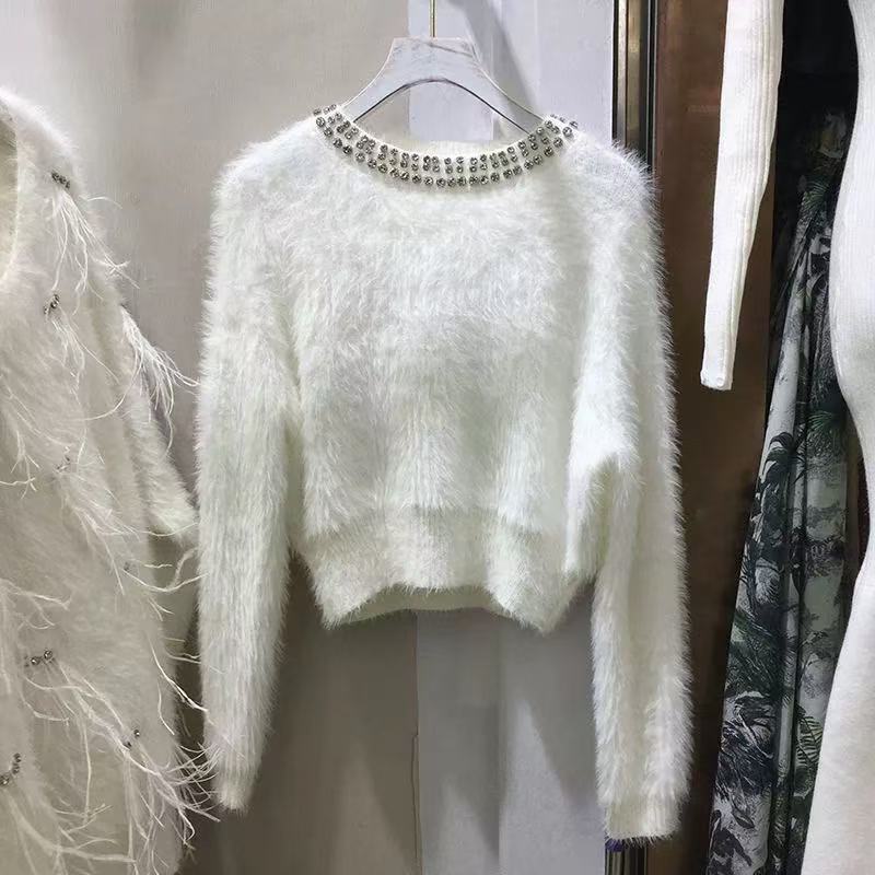 Stylish Cropped Womens Pullover Sweater