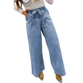 Multi-functional Denim Jeans With Bow Details, Designed Specifically For Women