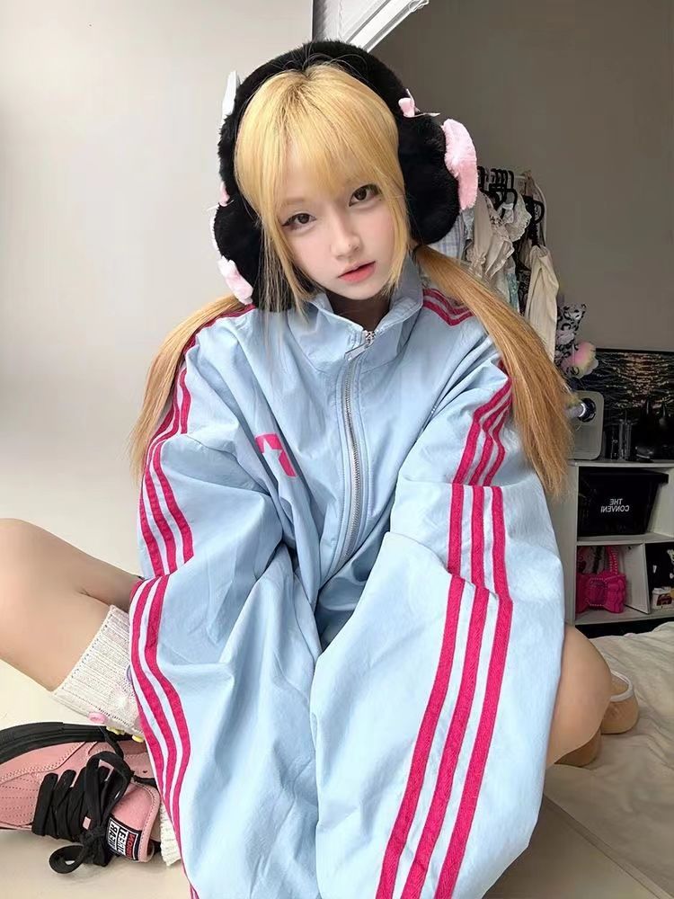 Women's Blue Fashion Casual Loose Jacket