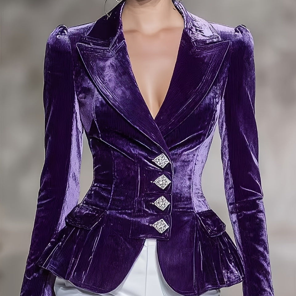 New Slim-fit Retro Womens Blazer Suit Jacket