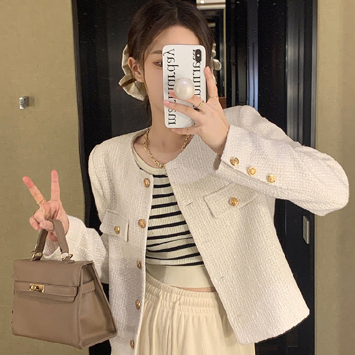 High-end French Street-style Versatile Button-up Top