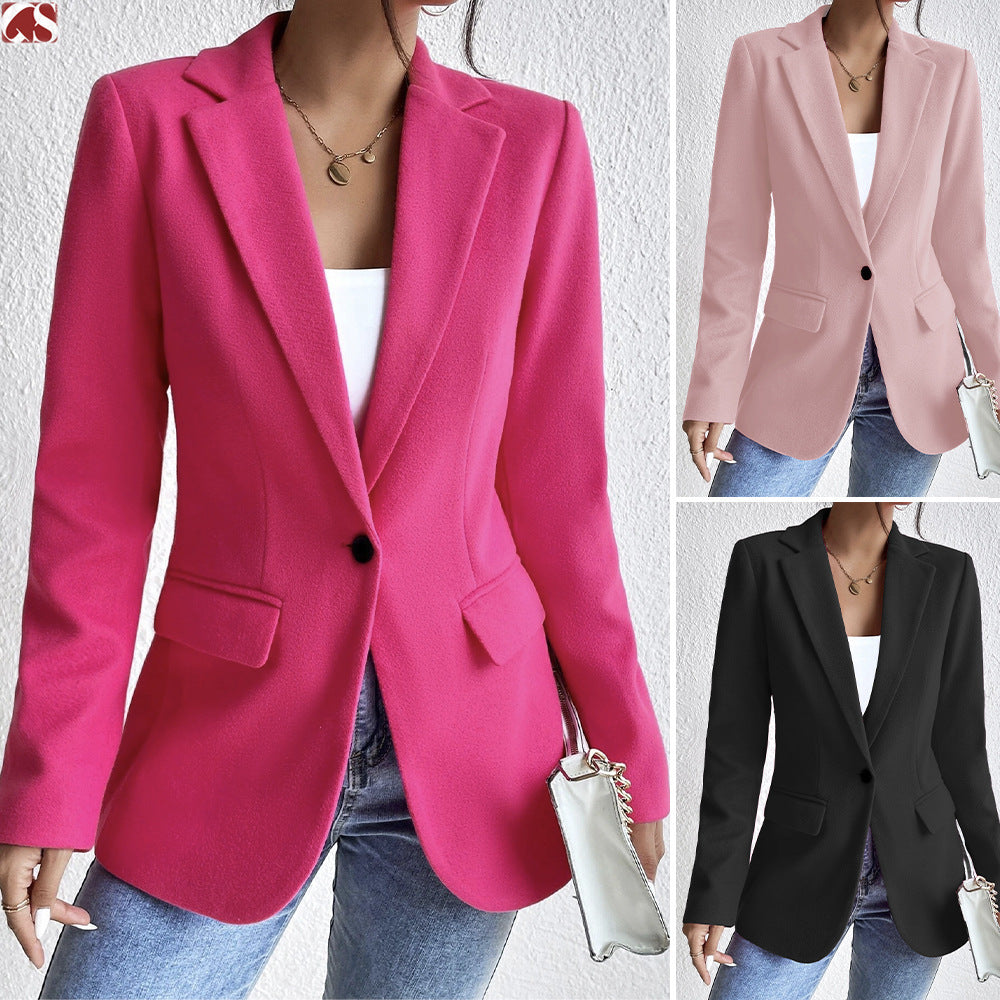 Tailored Wool Suit Jacket For Elegant Women's Commute