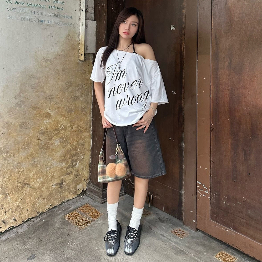 Women's Sexy Off-the-shoulder Design Short Sleeve