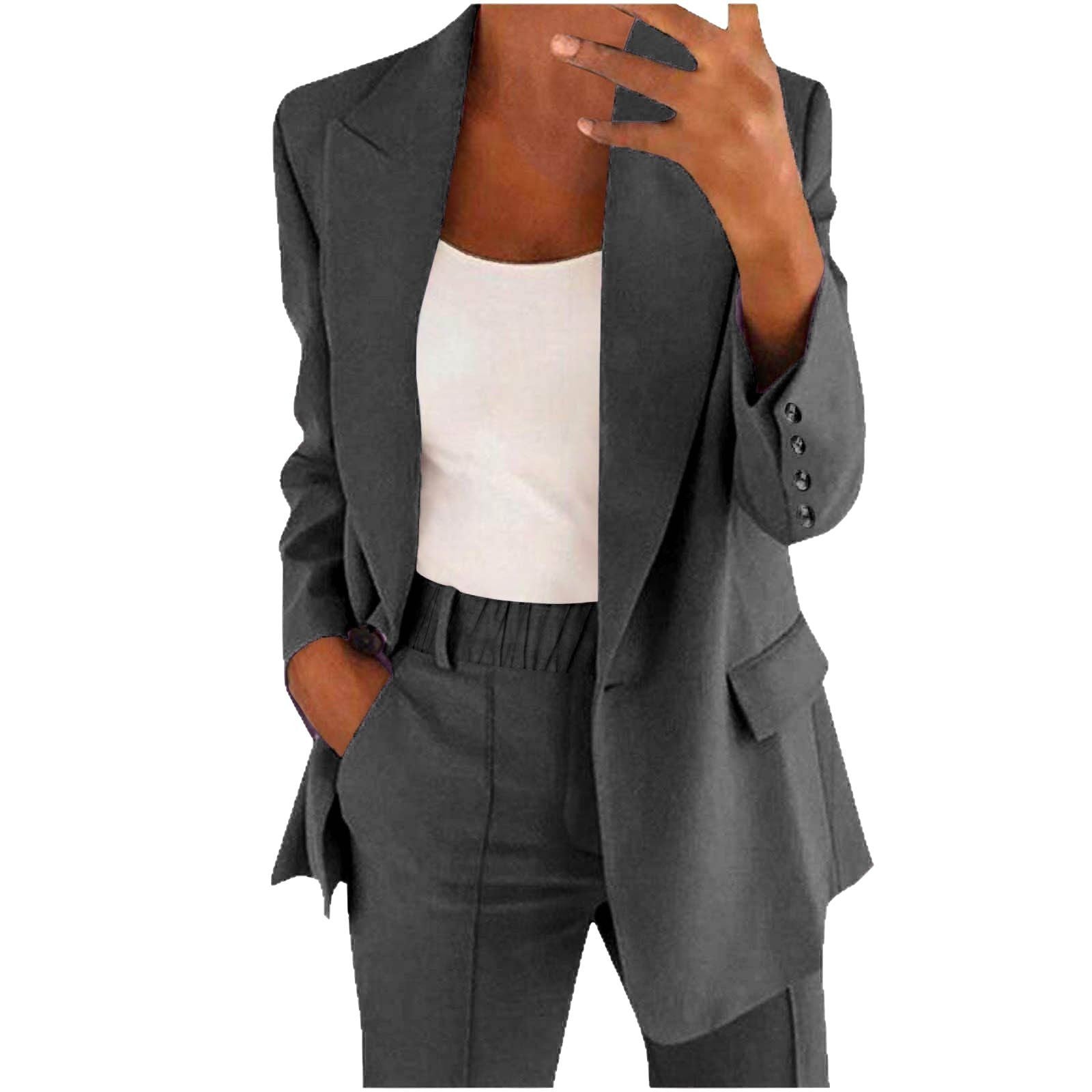 Fashion Button Slim Lapel Cardigan Temperament Suit Coat Suit
