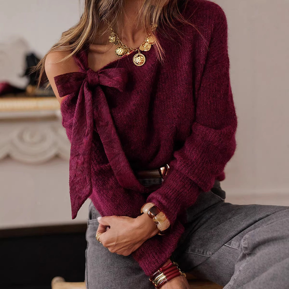 Timeless, Solid-color Sweater With A European And American Vibe