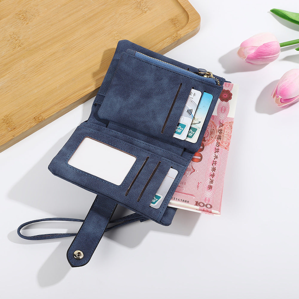 Short Korean Version PU Soft Leather Off Multi-slot Wallet And Coin Purse