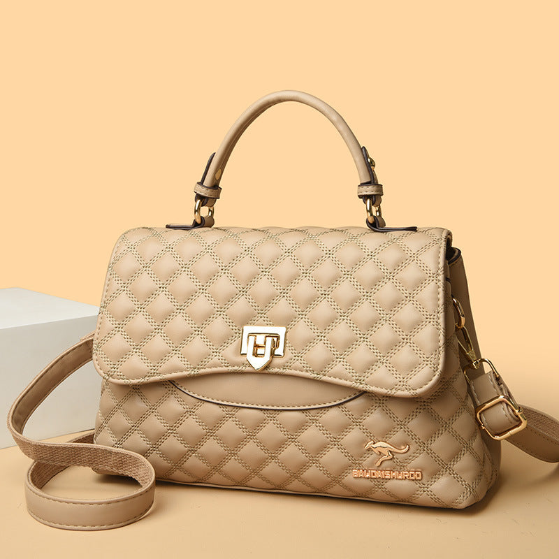 Fashionable Versatile Diamond-quilted Crossbody Shoulder Bag
