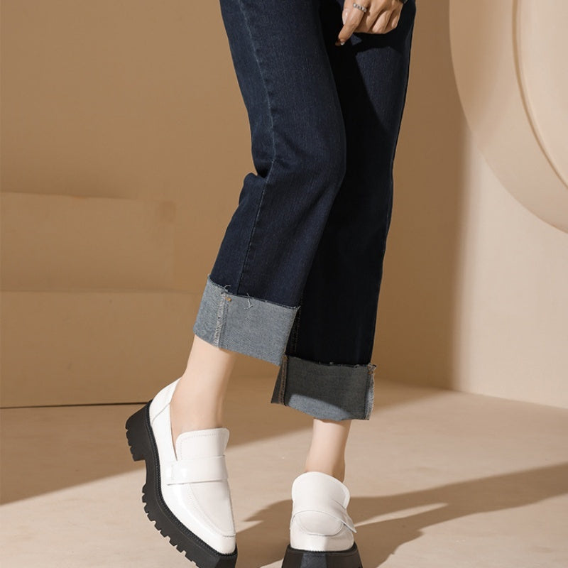 Niche Design Retro Mary Jane Shoes For Women Square Toe Shallow Mouth