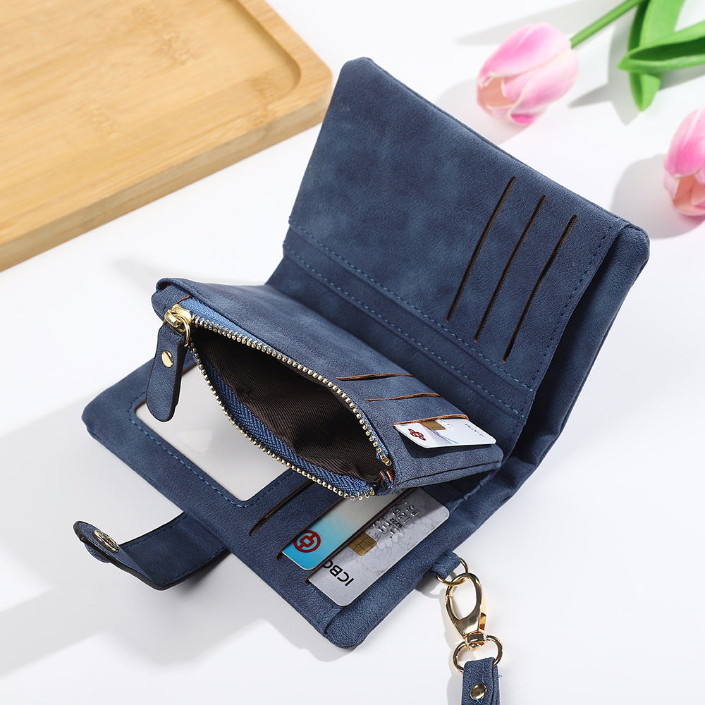 Short Korean Version PU Soft Leather Off Multi-slot Wallet And Coin Purse