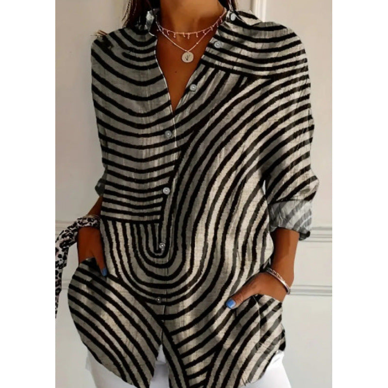 New Women's Long Sleeved Shirt For Summer Fashion, 3D Printed Shirt With Floral Pattern