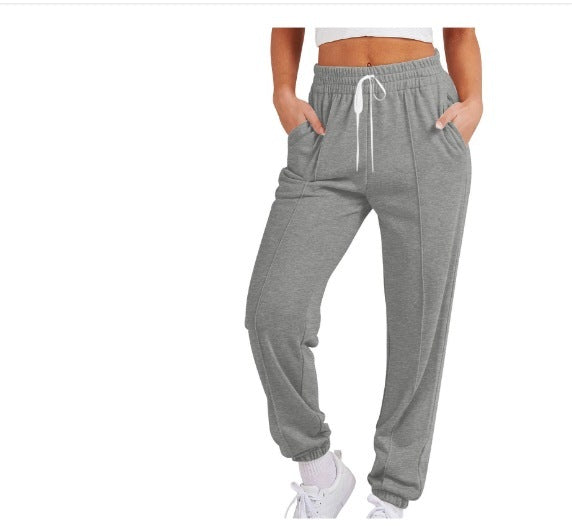 Women's Casual Drawstring Solid Color Sports Jogger Pants