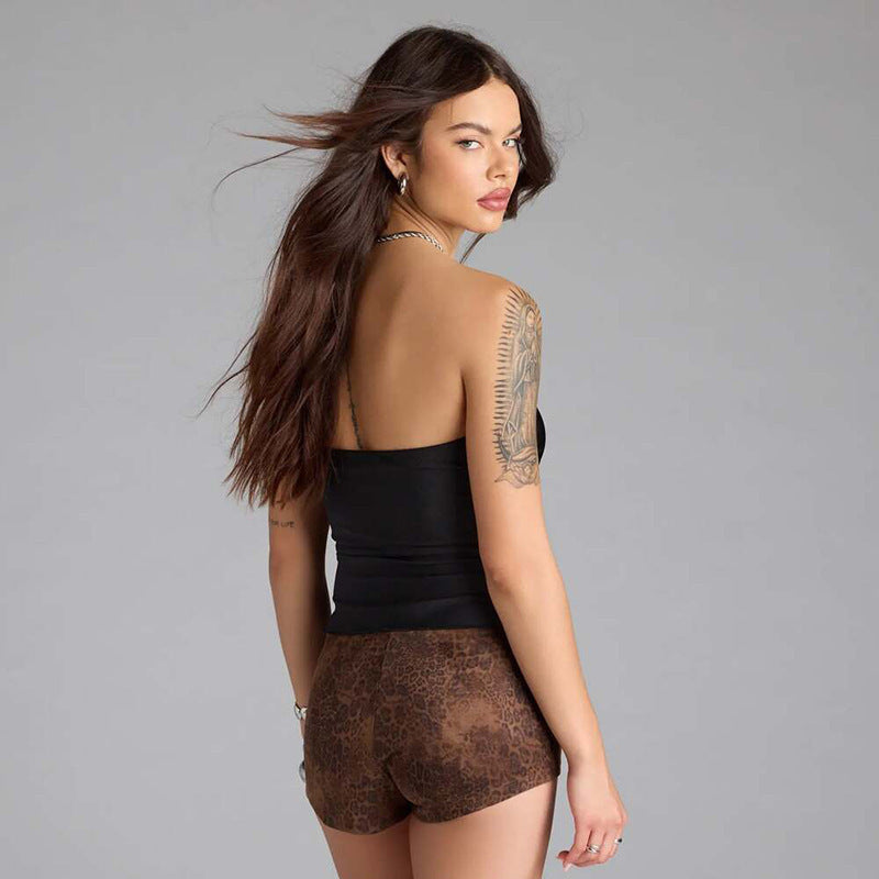 Women's Strapless Buckle Beveled Tight Top