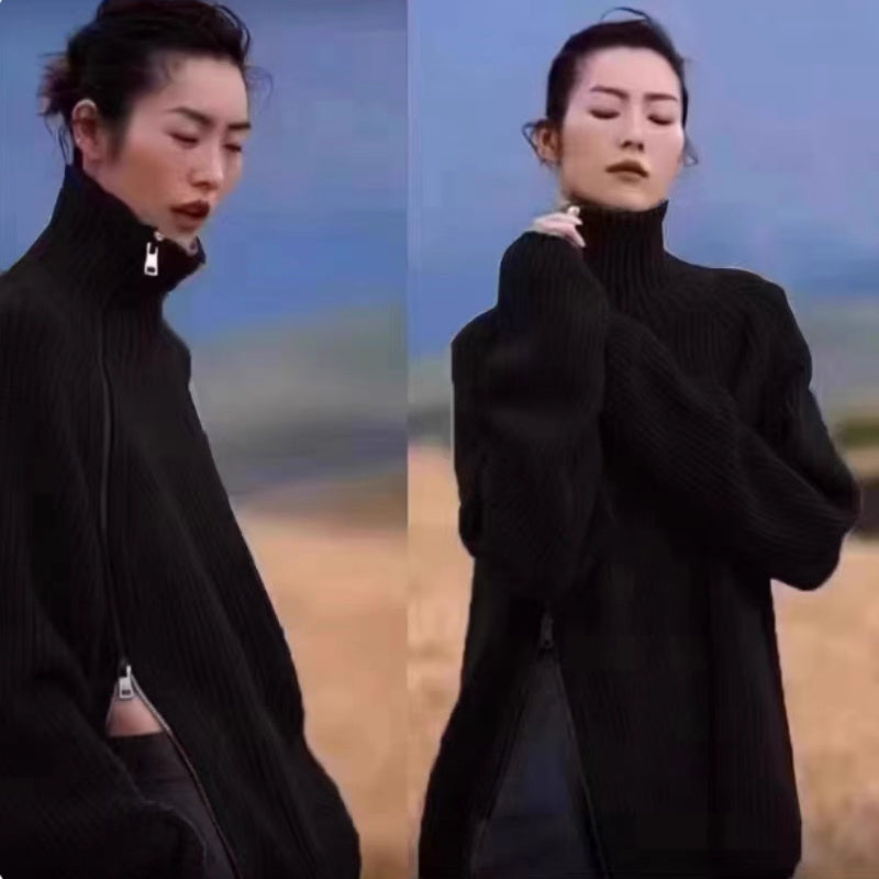 Ladies High Neck Long Sleeve Sweater