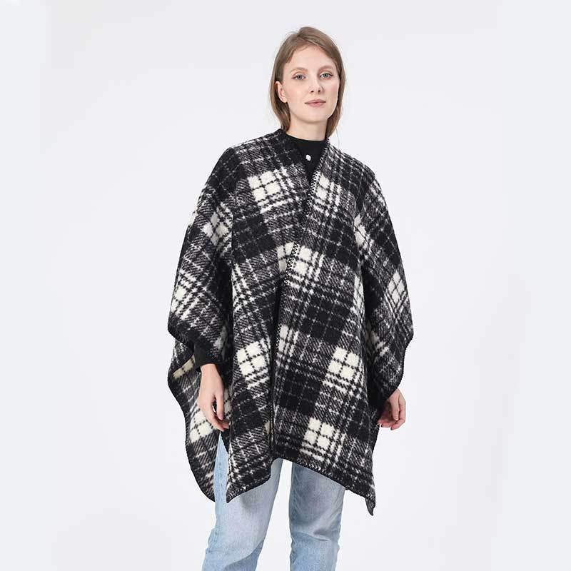 Spring, Autumn And Winter Air Conditioning Blanket Warm Cloak Women's High-grade Classic Plaid Elegant Shawl