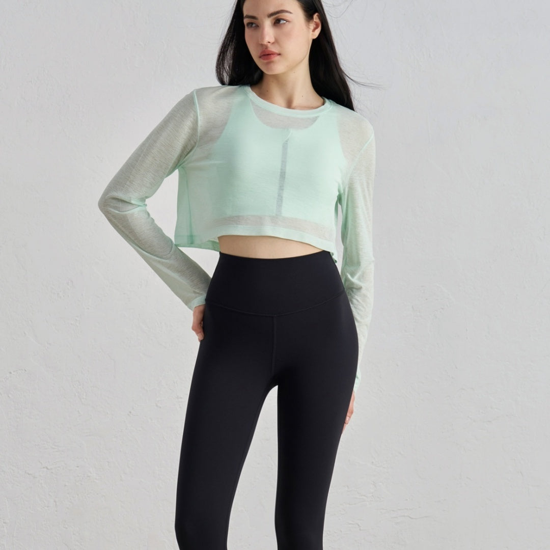 Bunchy Yarn Spring And Summer Loose Midriff Outfit Sports Long Sleeves Outerwear