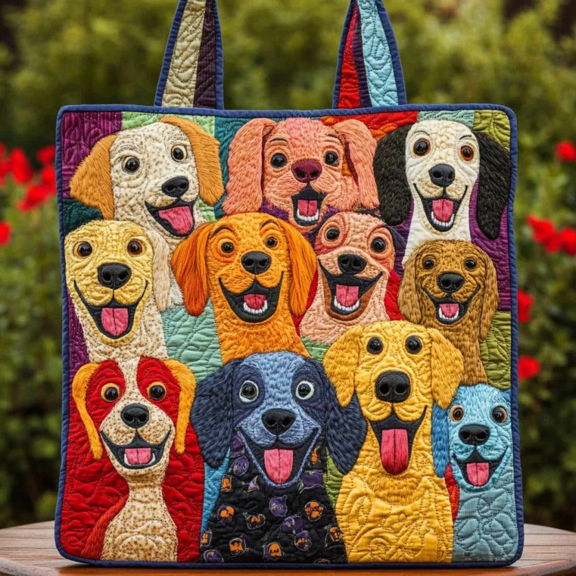 300g Canvas Dog-Printed Tote And Shoulder Bag