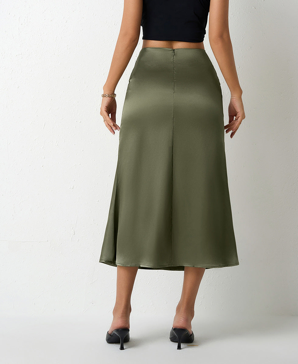 Womens Satin Mermaid Skirt Spring Summer Style