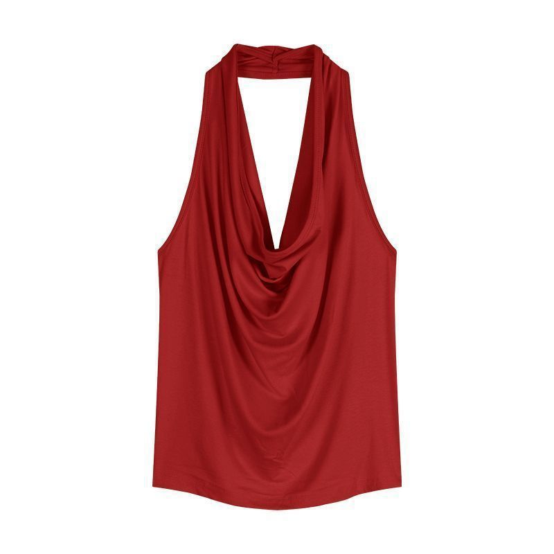 Spicy Girl-fit Sexy Boatneck Halterneck Sleeveless Top