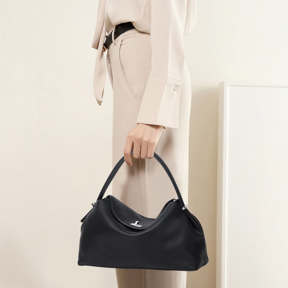Stylish Niche Leather Tote Bag For Office Ladies