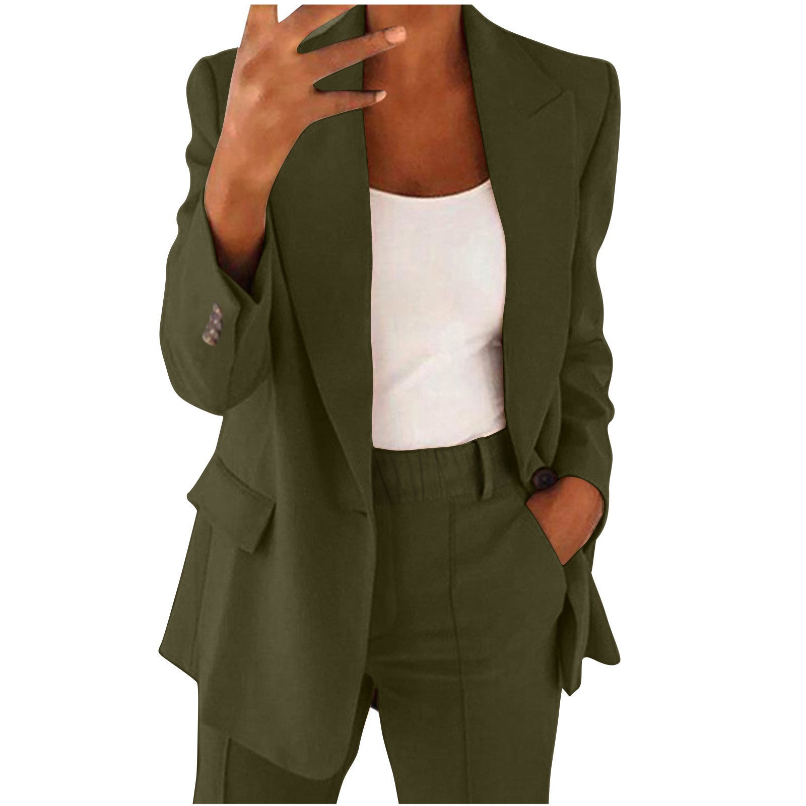Fashion Button Slim Lapel Cardigan Temperament Suit Coat Suit