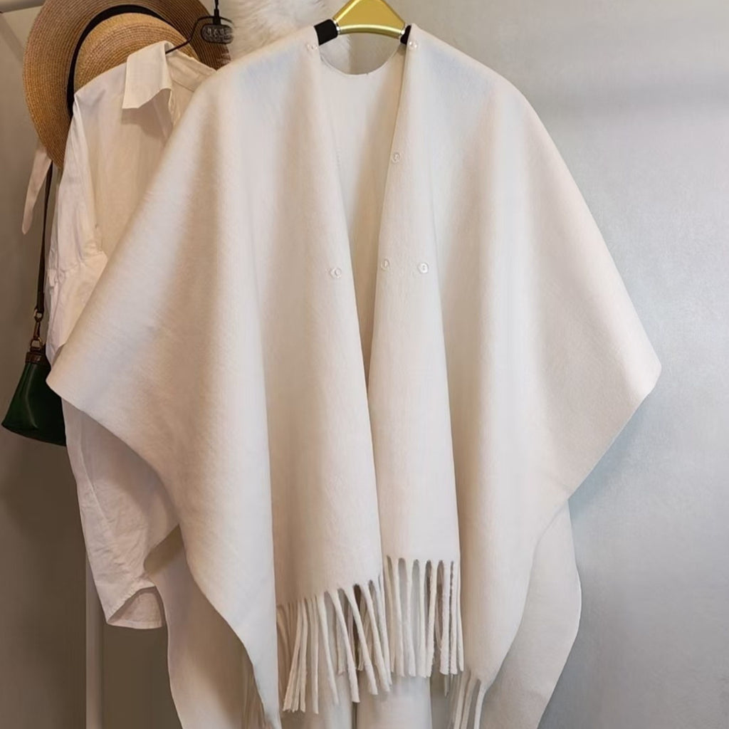 Womens Premium Cashmere Shawl In Solid Color For Extra Warmth