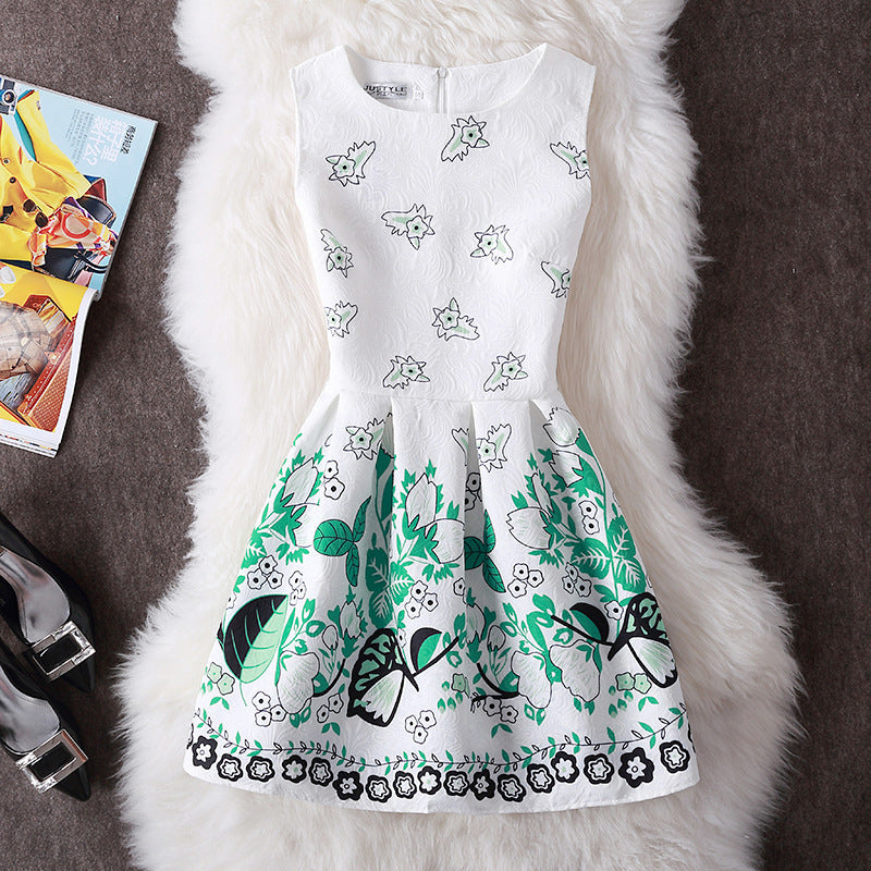 European And American Spring And Summer Women's Clothing Fashion Printing Dress