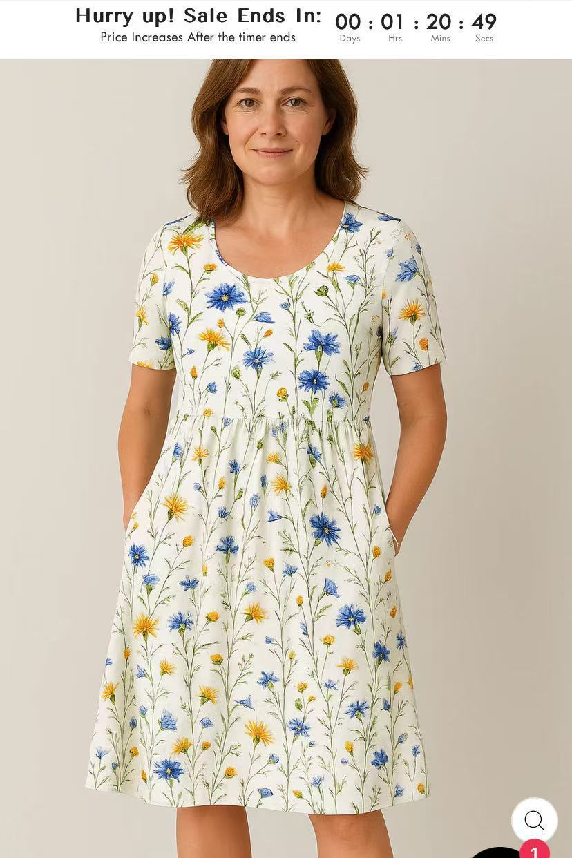 Round Neck Collar T-shirt Short Sleeve Stitching Pocket Skirt