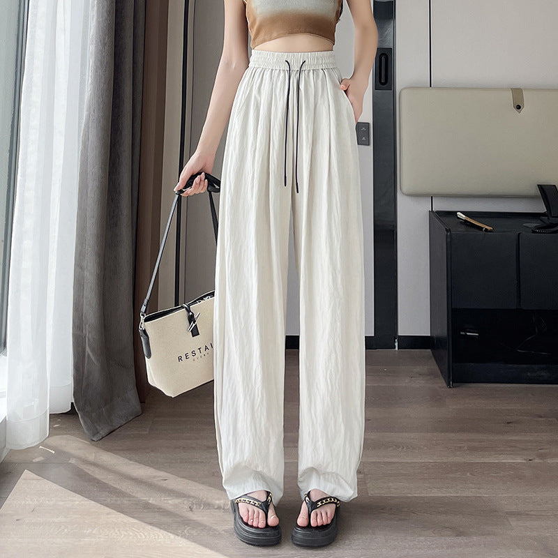 Thin Draping Lazy High Waist Wide Leg Pants