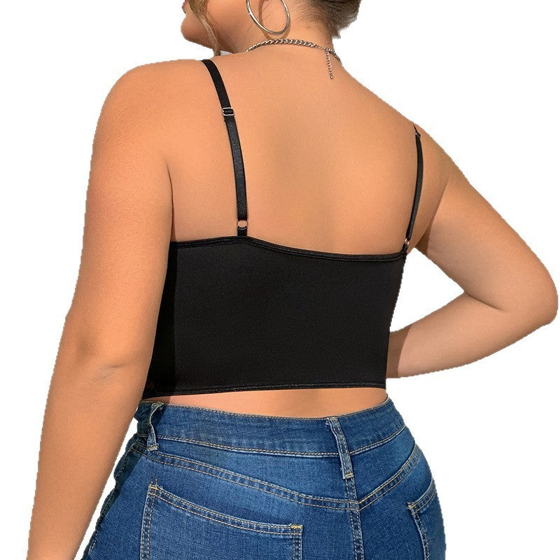 Steel Ring Chain European And American Short Sexy Sling Vest