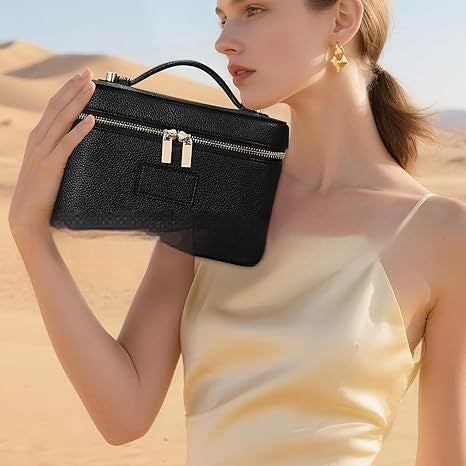 Affordable Luxury Solid Color High-capacity PU Leather Portable