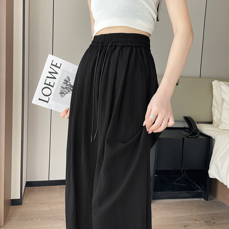 Thin Draping Lazy High Waist Wide Leg Pants