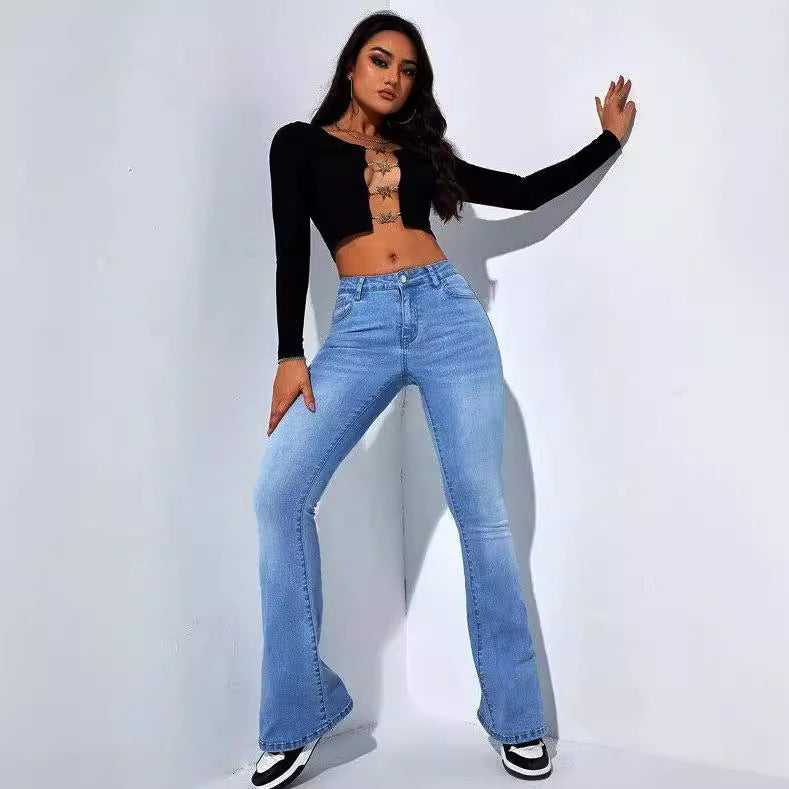 High-waisted Straight-leg Jeans
