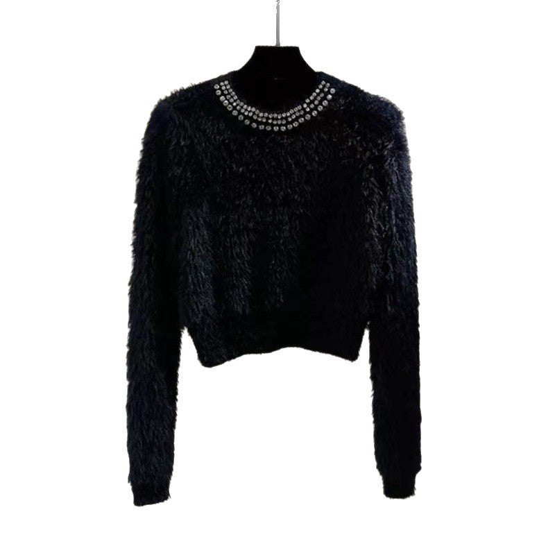 Stylish Cropped Womens Pullover Sweater