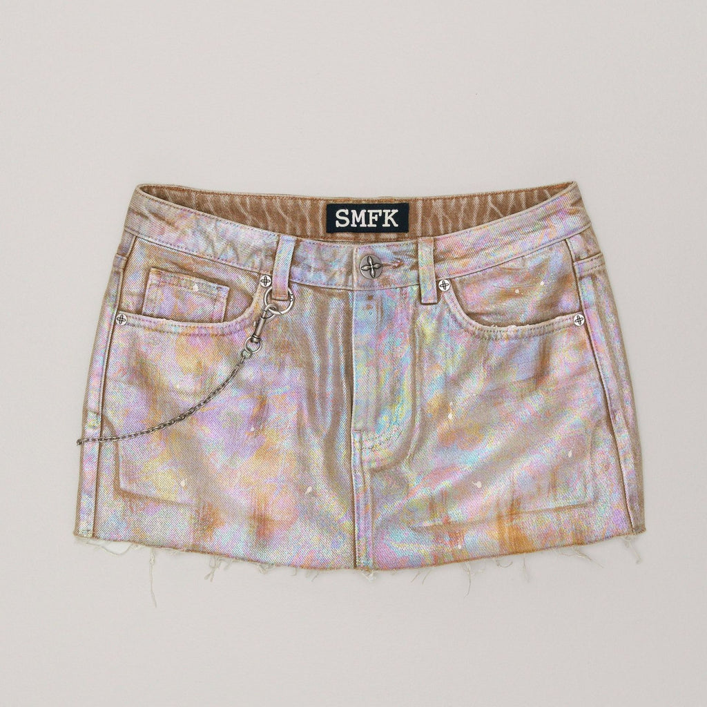 Handmade Wildland Holographic Denim Skirt