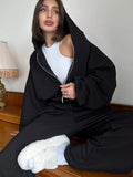 Casual Set Long-sleeve Zip-up Cardigan Hoodie