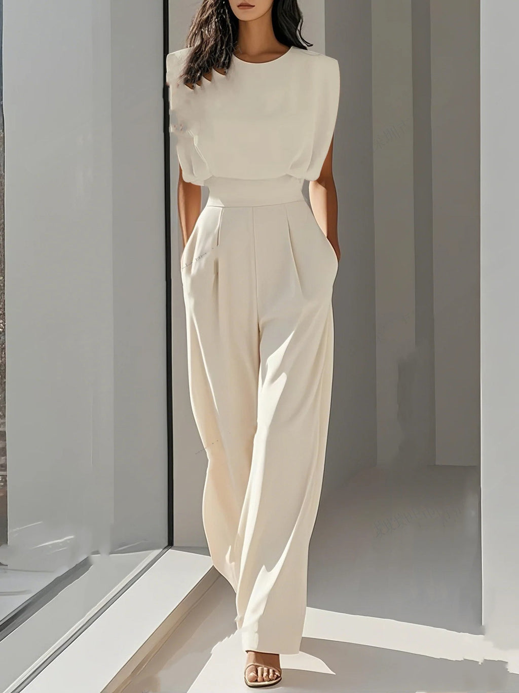 Summer Solid Color Tight Fitting Jumpsuit